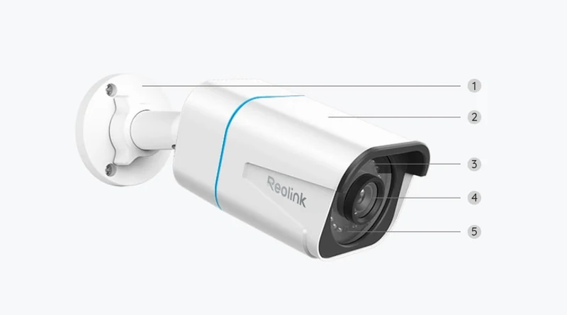Reolink RLC-810A: exemplo de câmera de rede PoE.